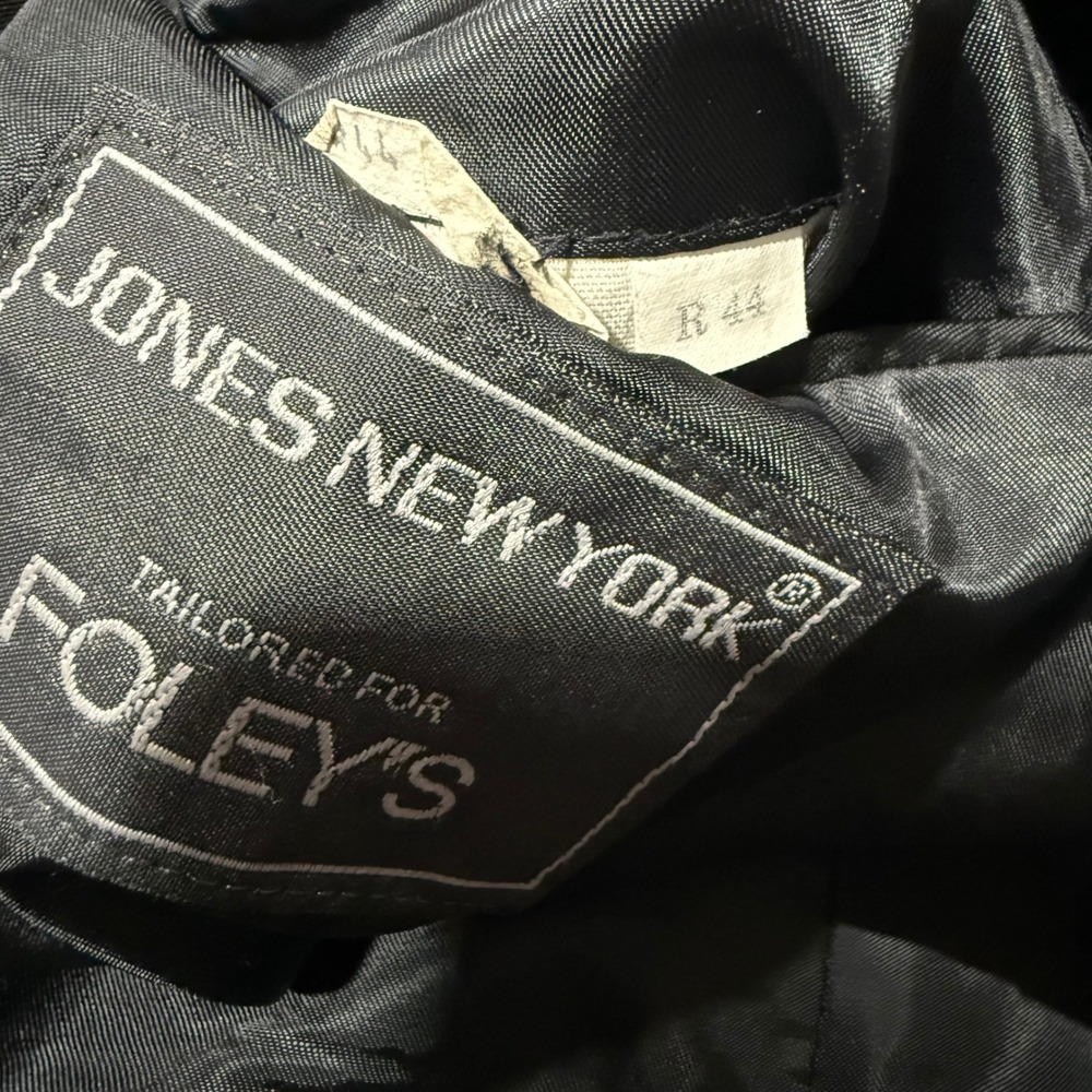 Jones New York Men 44R Grey Wool Silk Blend 3 Button Tailored Blazer Suit Jacket - Picture 4 of 10